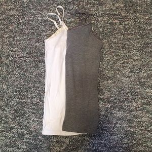 Set of two camisoles (white, grey)